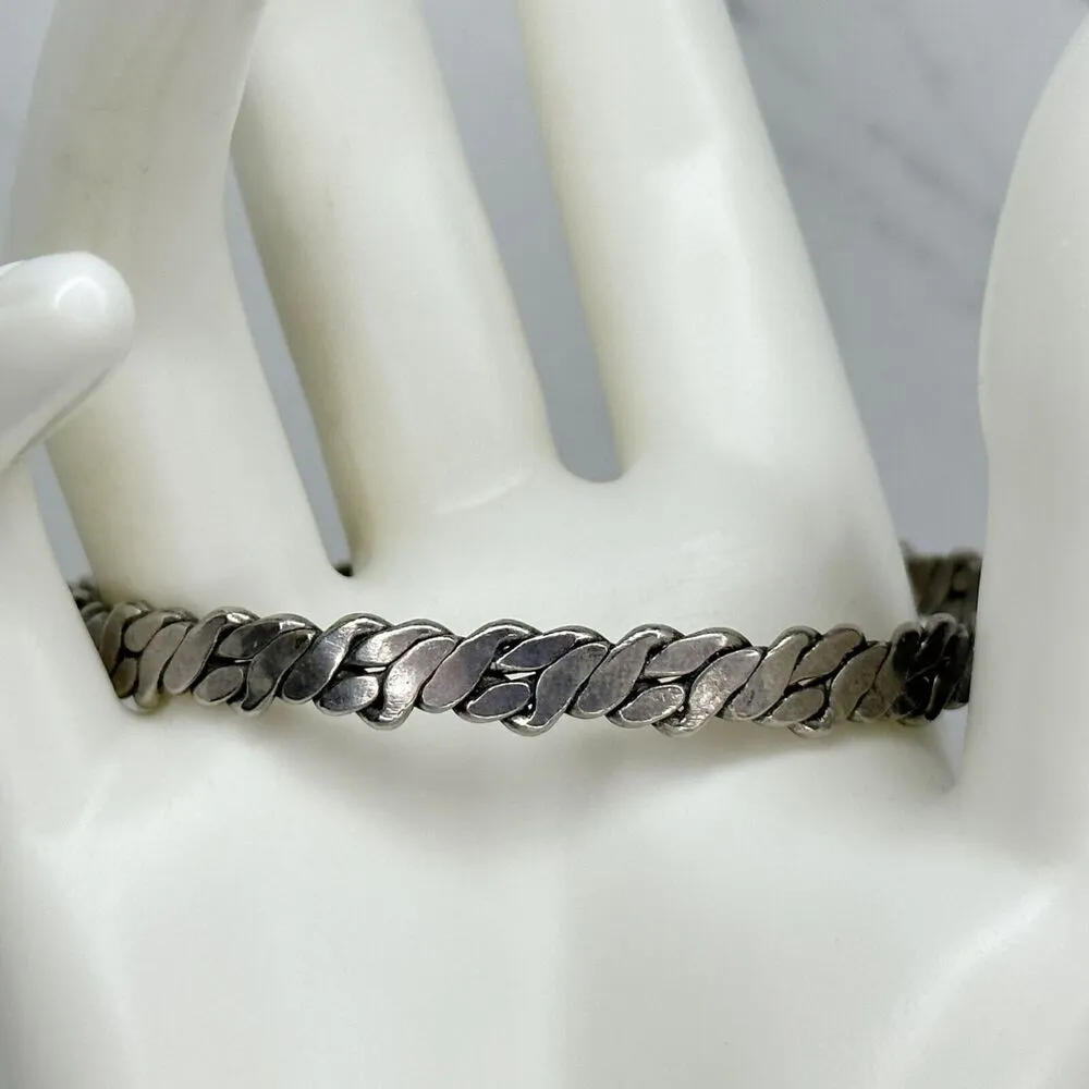 Vintage Aton Signed Silver Braided Bangle ✨ Designer Flat Woven Bracelet 💫 - Image 8