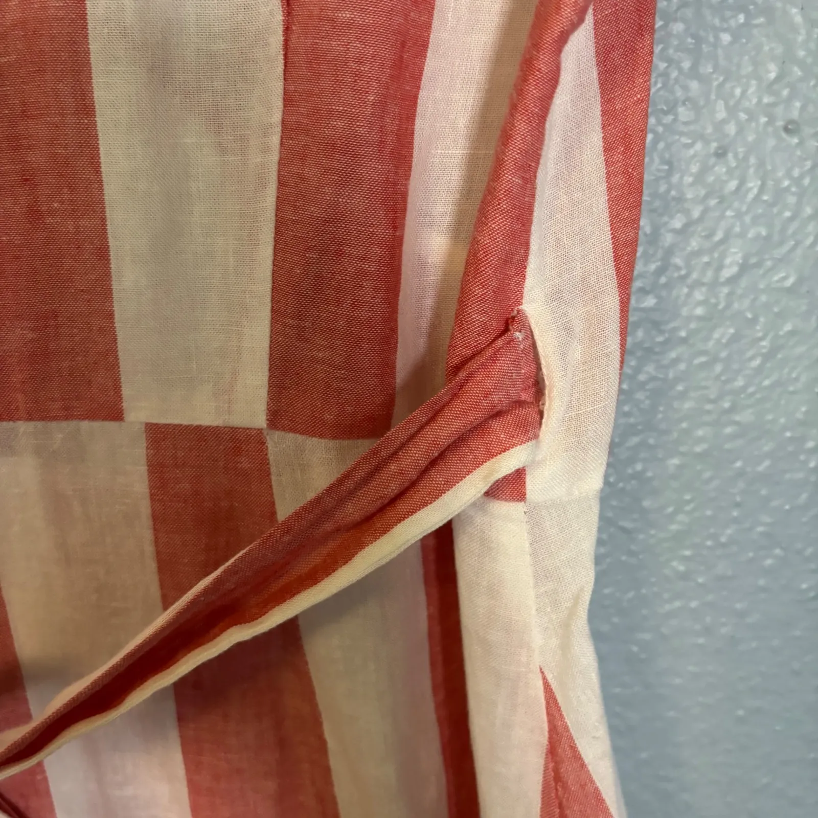 Marine Layer Womens Frances Wrap Mini Dress Red White Stripe‎ Size Small Linen - Image 8