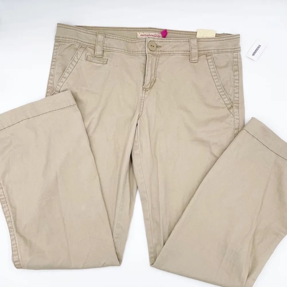 NEW Aeropostale Hailey Skinny Flare Tan Pants Y2K Low Rise Style Size 13/14R - Image 4