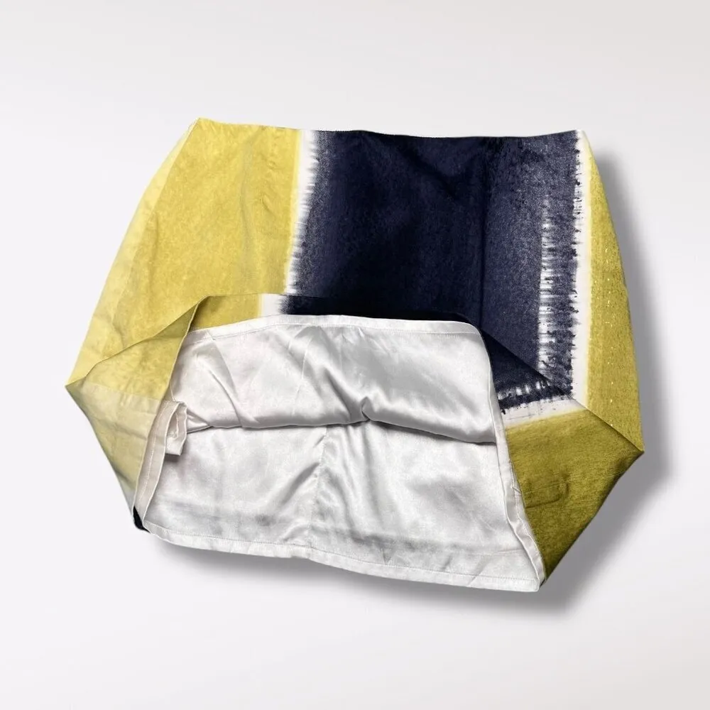 T Tahari Yellow Blue Mini Skirt Cotton Blend Size 14 - Image 7