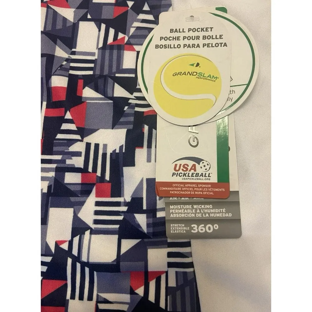 Women's Grand Slam Performance‎ Pickleball Skort XL Navy White Ball Pocket NWT - Image 7