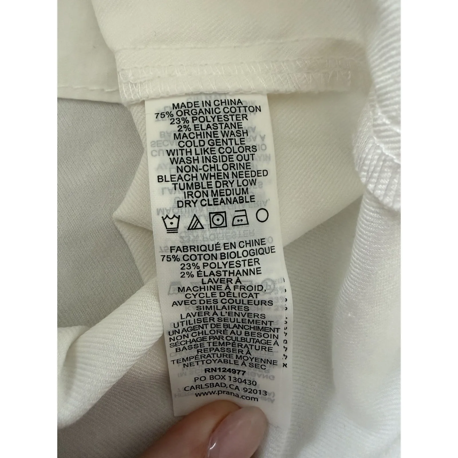 Prana Kara Women's Size 4 White Organic Cotton Stretch Denim Pencil Skirt Button - Image 6