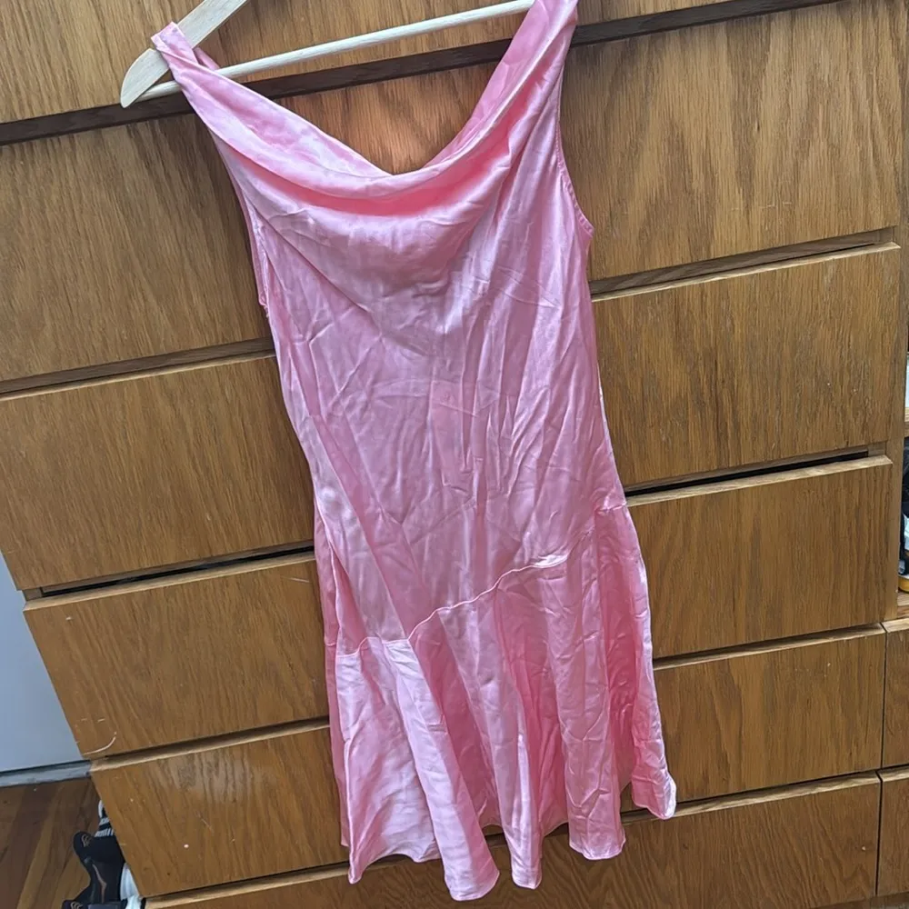 LoveShackFancy pink satin cowl neck dress - Image 7