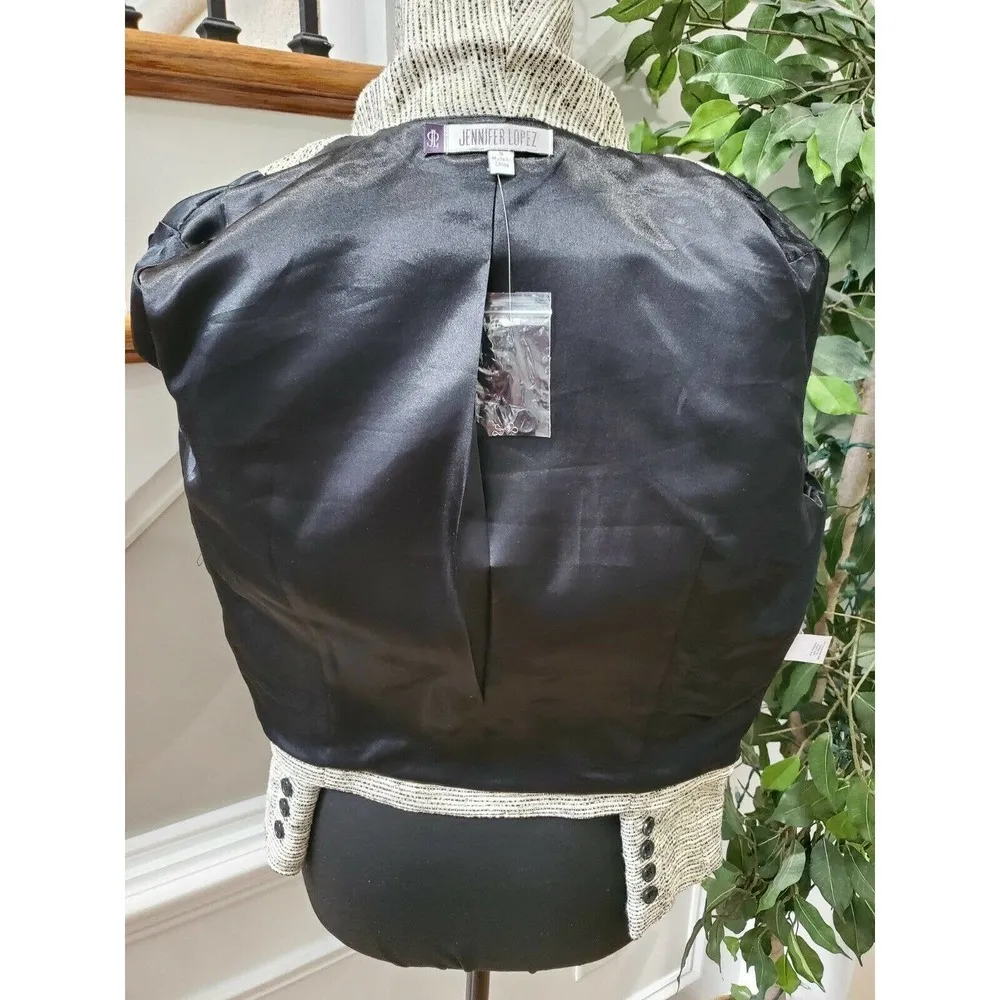 Jennifer Lopez Women Multicolor Polyester Long Sleeve Open Front Fitted Blazer S - Image 7