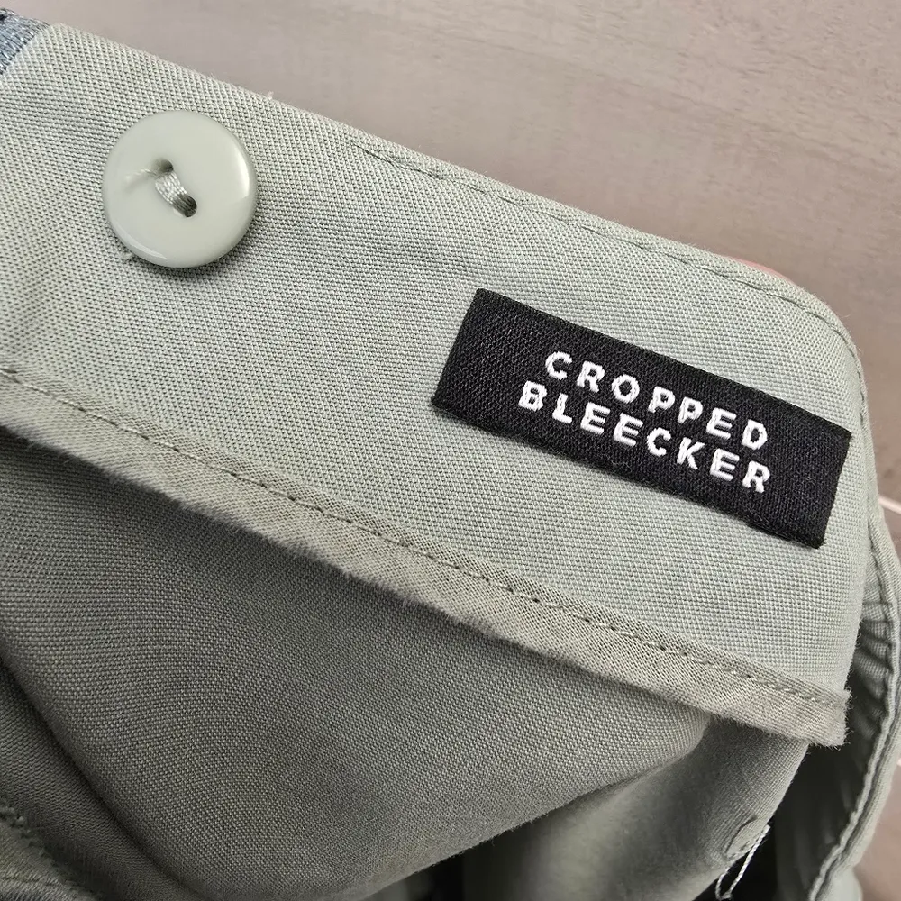 {12} Lafayette 148 New York Cropped Bleecker Casual Pant Seafoam Green Minty - Image 8