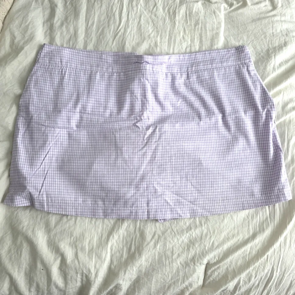 Free People Big Dreams Lavender Gingham Skort 12 - Image 4
