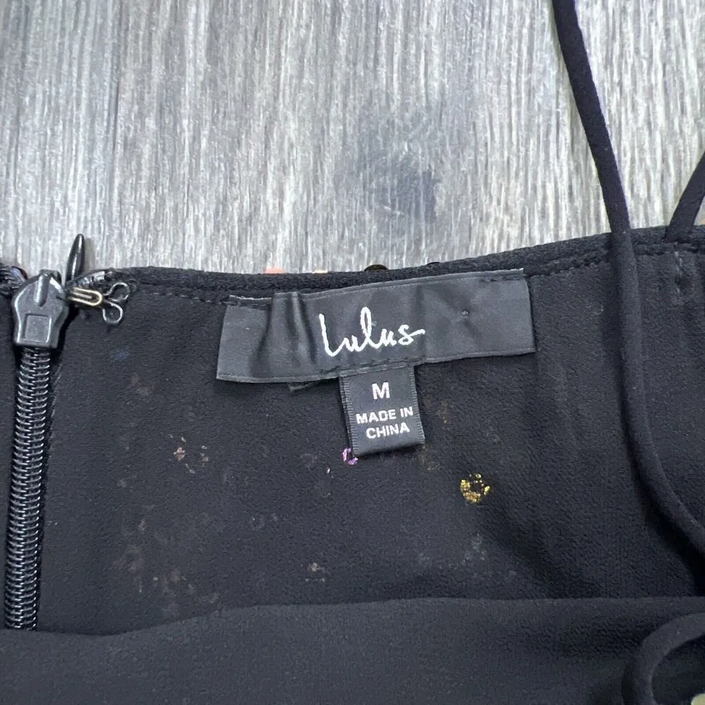 Defining Moment Black Multi Color Sequin Cami Tank Top Size Medium - Image 4