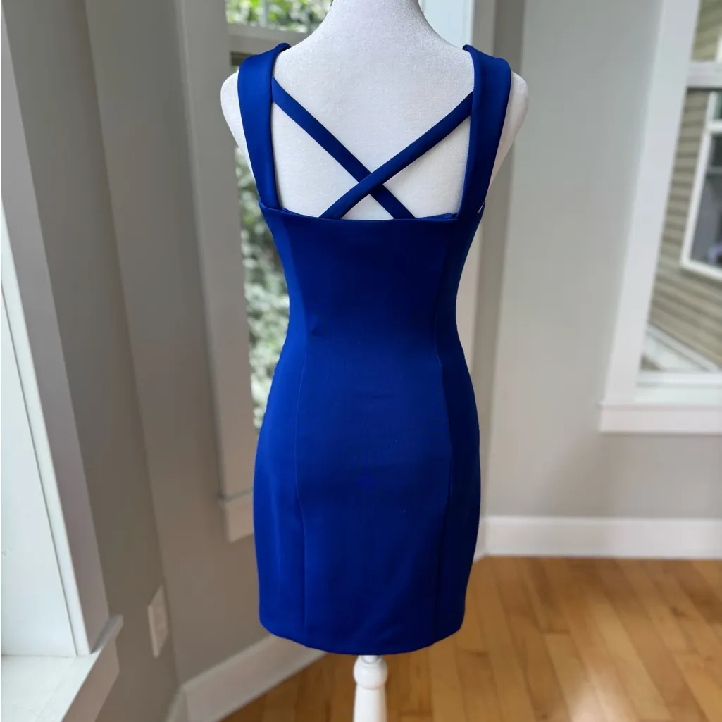 Guess Cobalt Blue Strappy Bodycon Mini Dress Homecoming Formal Prom Size 0 - Image 14