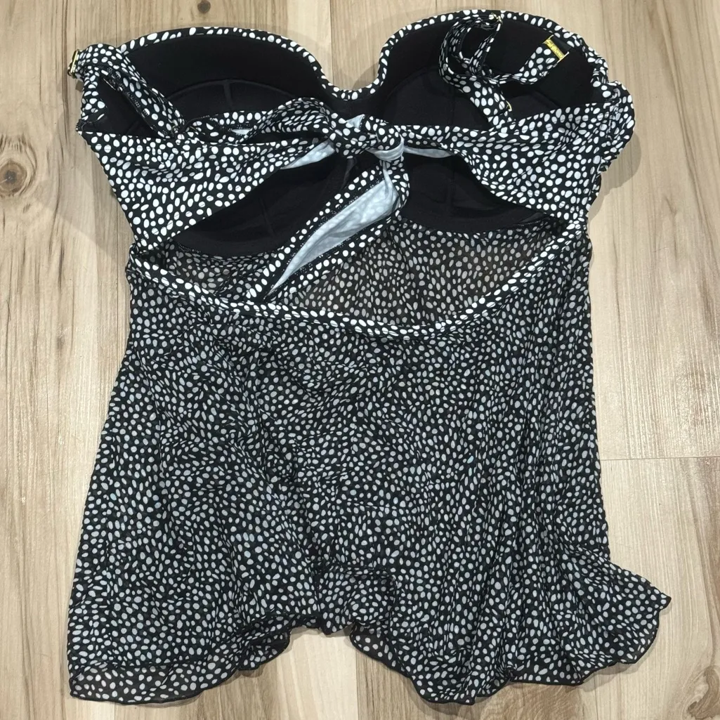 Smart and Sexy Swim Polka Dot Tankini Top Women’s 38DDD - Image 3