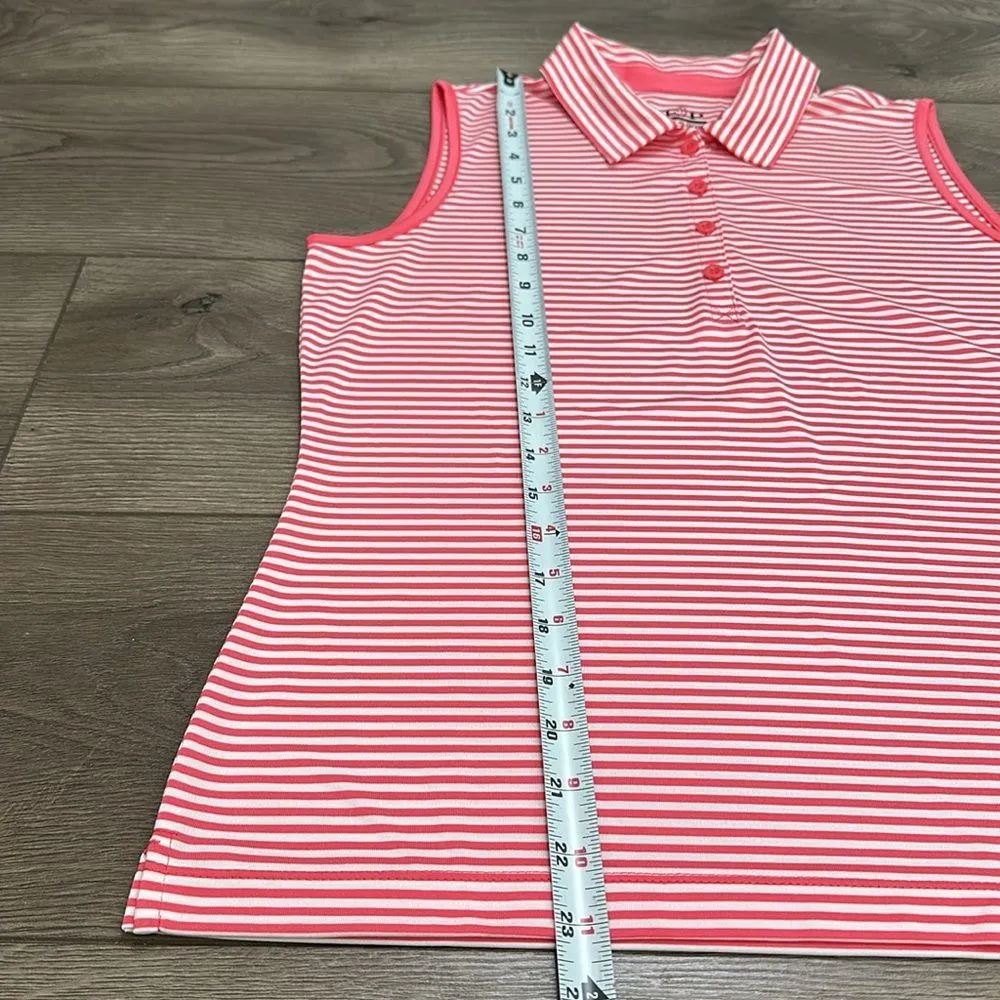 EP Pro Tour Tech Striped Golf Tennis Polos Tank‎ Tops Pink Green Size Small - Image 11