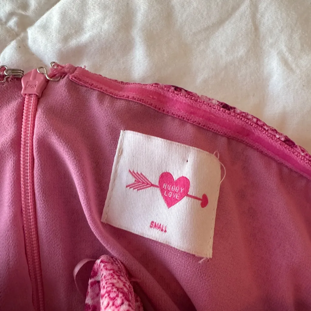 Buddy Love Pink Snakeskin Strapless Romper - Image 3