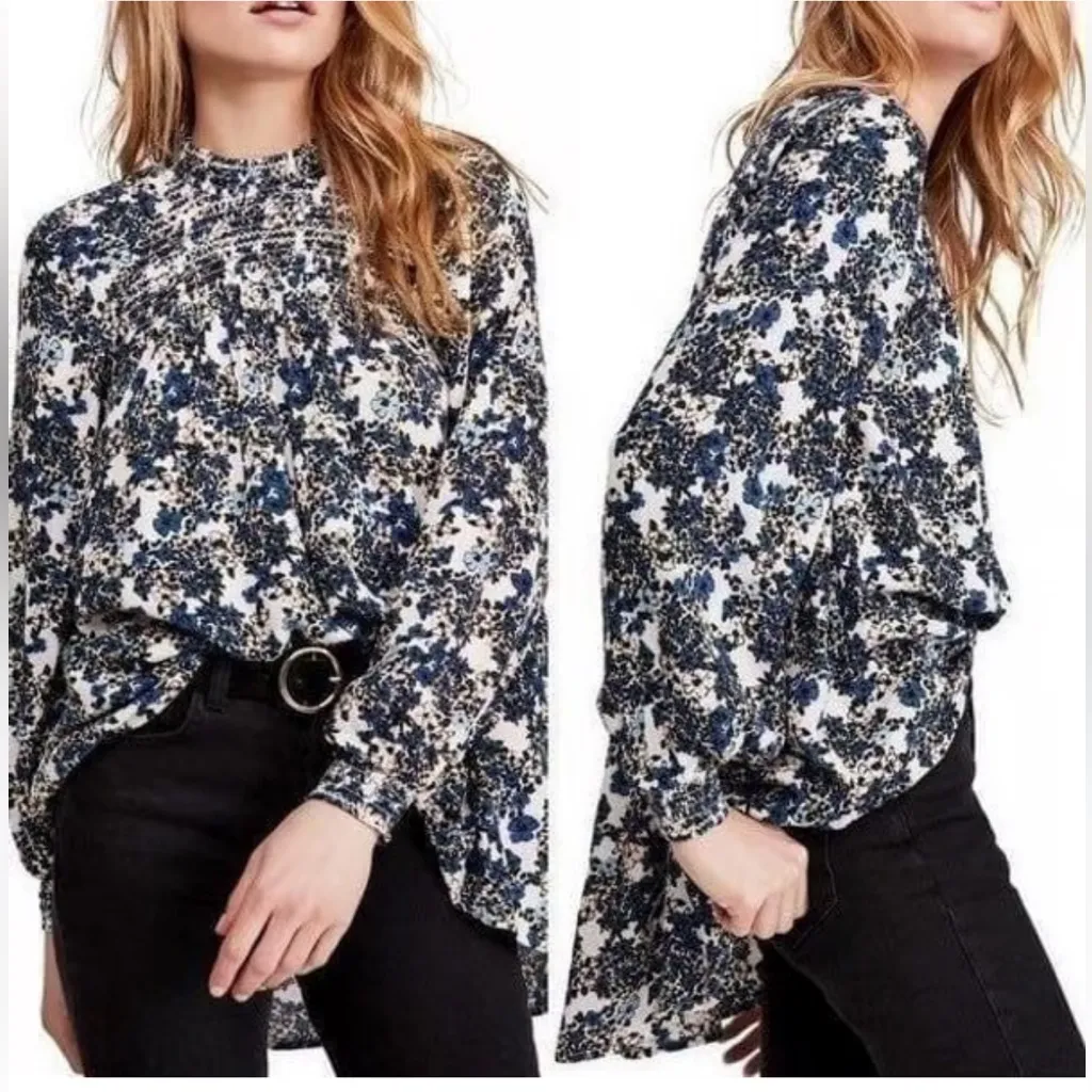 Free People Flowers In Her Hair Smock detail Tunic Top - Image 2