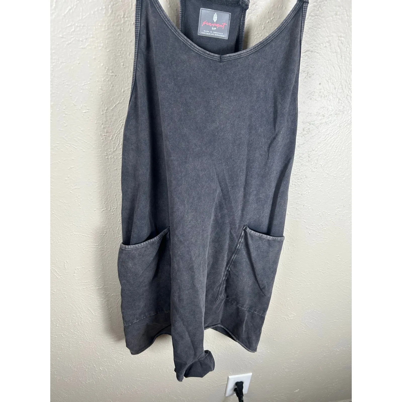 Free People Movement Hot Shot Romper Size Small Dark Gray Athleisure Loungewear - Image 5
