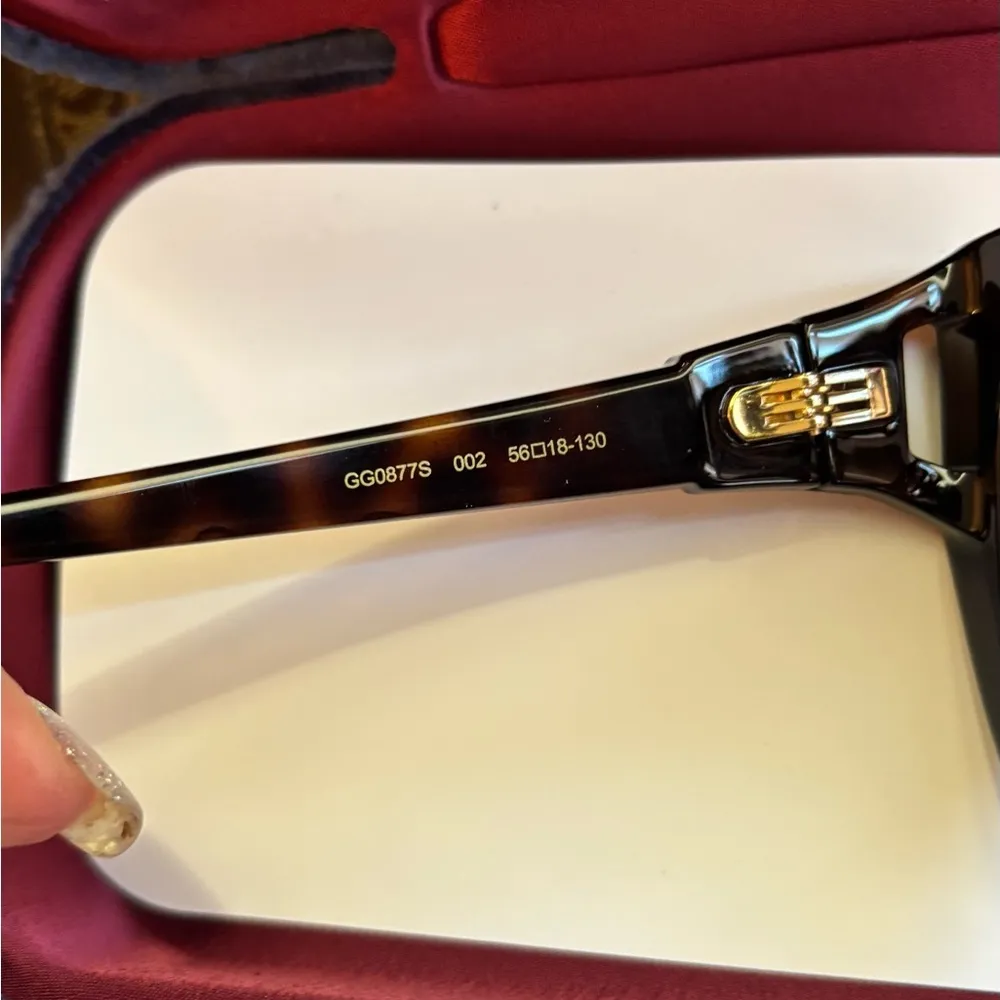 Authentic GUCCI 56 Cat eye Havana Acetate sunglasses - Image 8