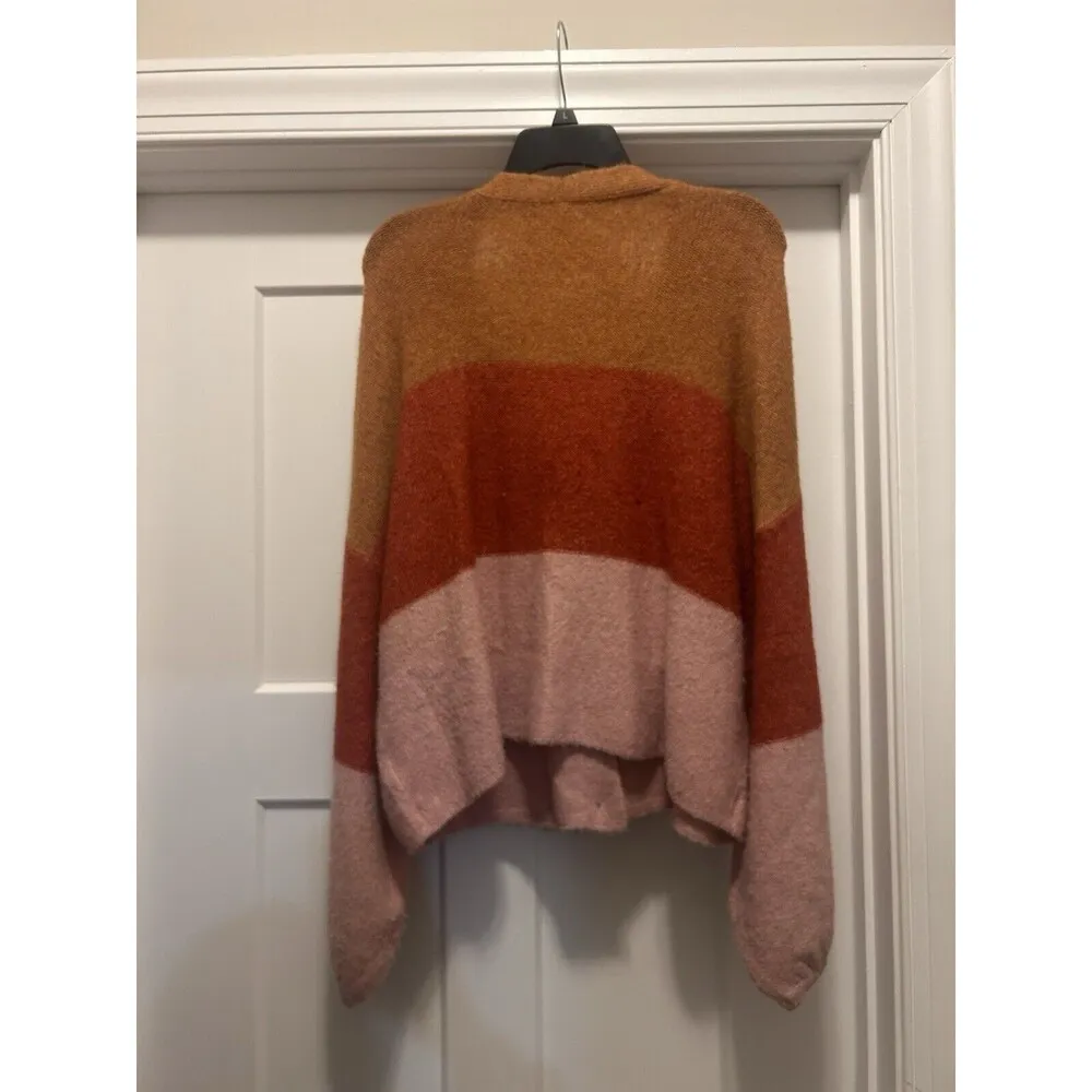 American Eagle Outfitters Oversized Cropped Fall Striped Cardigan Size Medium - Image 7