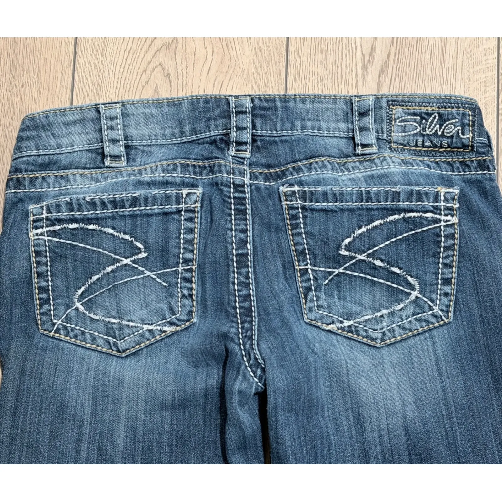 Silver Jeans Santorini Womens 30 Crop Capris Cropped Denim Pants Faded Blue Wash - Image 5