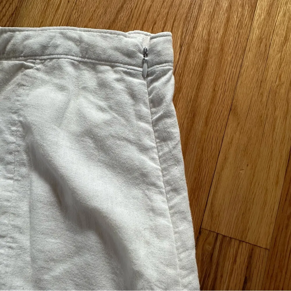 Abercrombie & Fitch Linen Blend Mini Skirt White Sz XL - Image 6