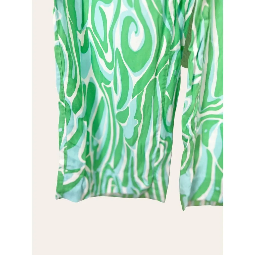Lilly Pulitzer Cambridge Green Groovy Print Wide Leg Pull-On Palazzo Pant Size S - Image 6