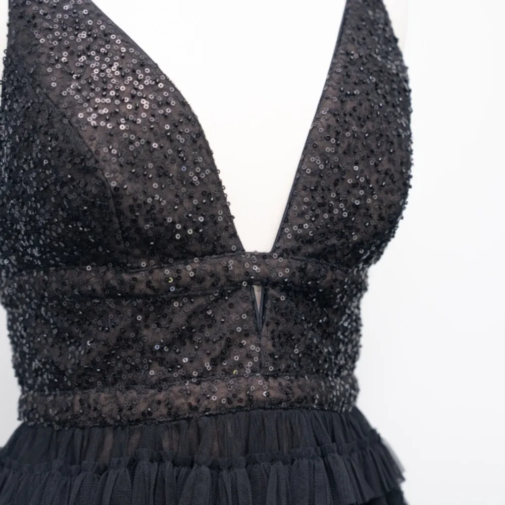 Dress The Population. Becca Sequin & Tulle Tiered Dress. NWOT. - Image 9