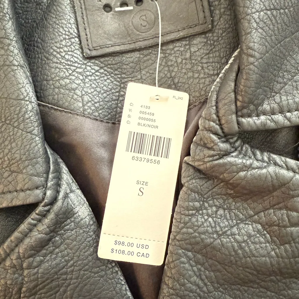 Blank NYC Charcoal Faux Leather Jacket - Image 3