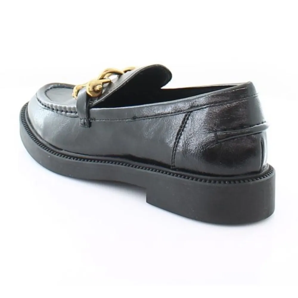 NEW Steve Madden Karmine Black Leather Chain Loafers - Image 6