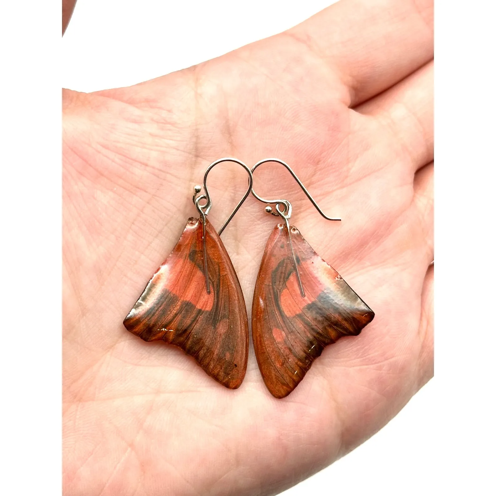 Butterfly Wings Sterling Silver Handmade Dangle Earrings - Image 4