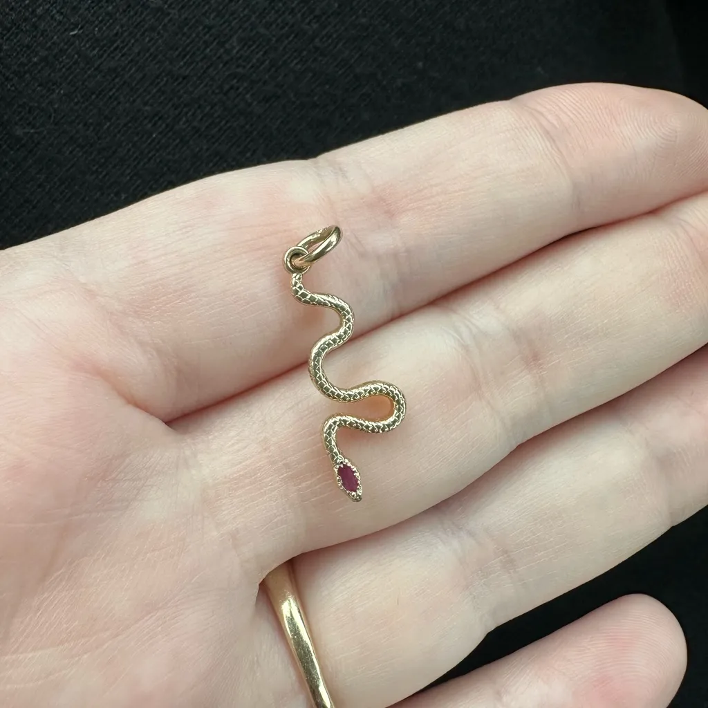Catbird Talon Ruby Snake Charm 14k Gold - Image 5