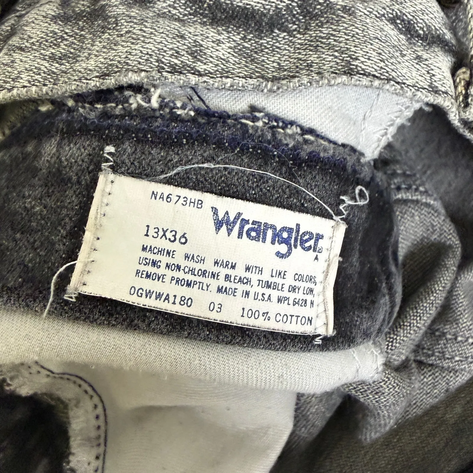 Vtg Wrangler Jeans Womens 27x29.5 Bareback Black Acid Wash Cotton Made in USA * - Image 12
