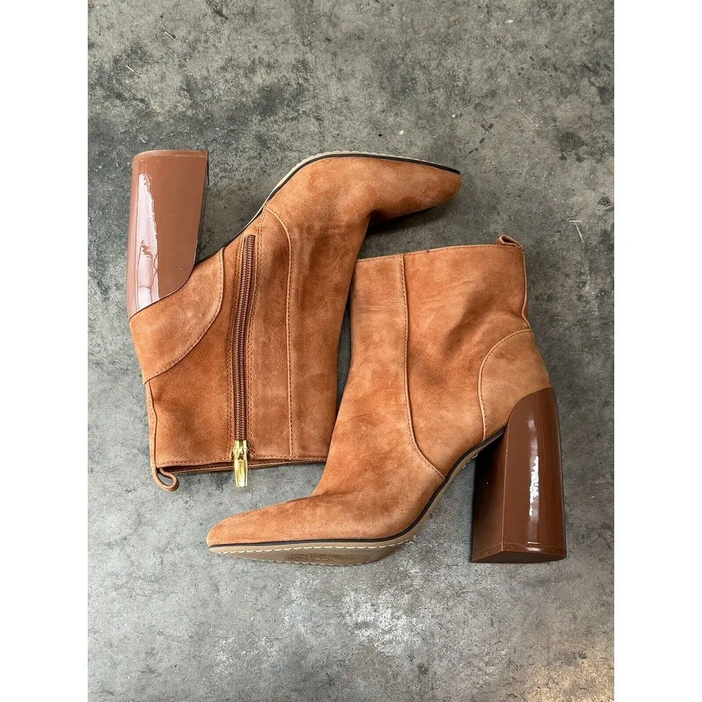 Vince Camuto Womens Enverna Tan‎ Ankle Boots Shoes 8.5 Medium 22214 Booties - Image 2