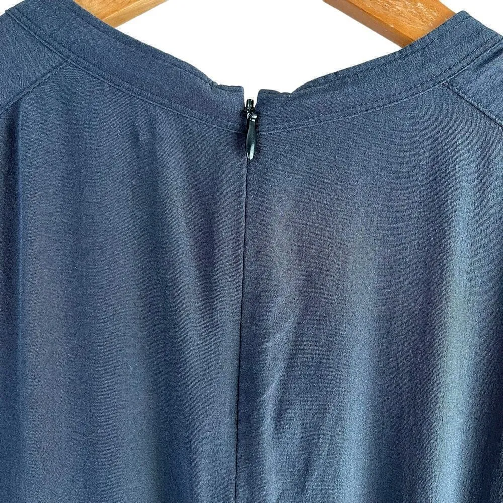 Madewell Embroidered Silk Folkway‎ Jumpsuit in Black Sleeveless Crop Leg, Size 2 - Image 11