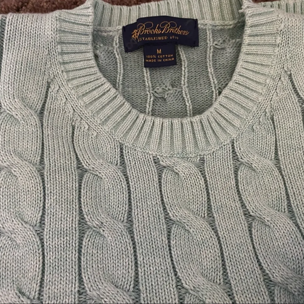 Brooks Brothers cableknit sweater Sz M - Image 5