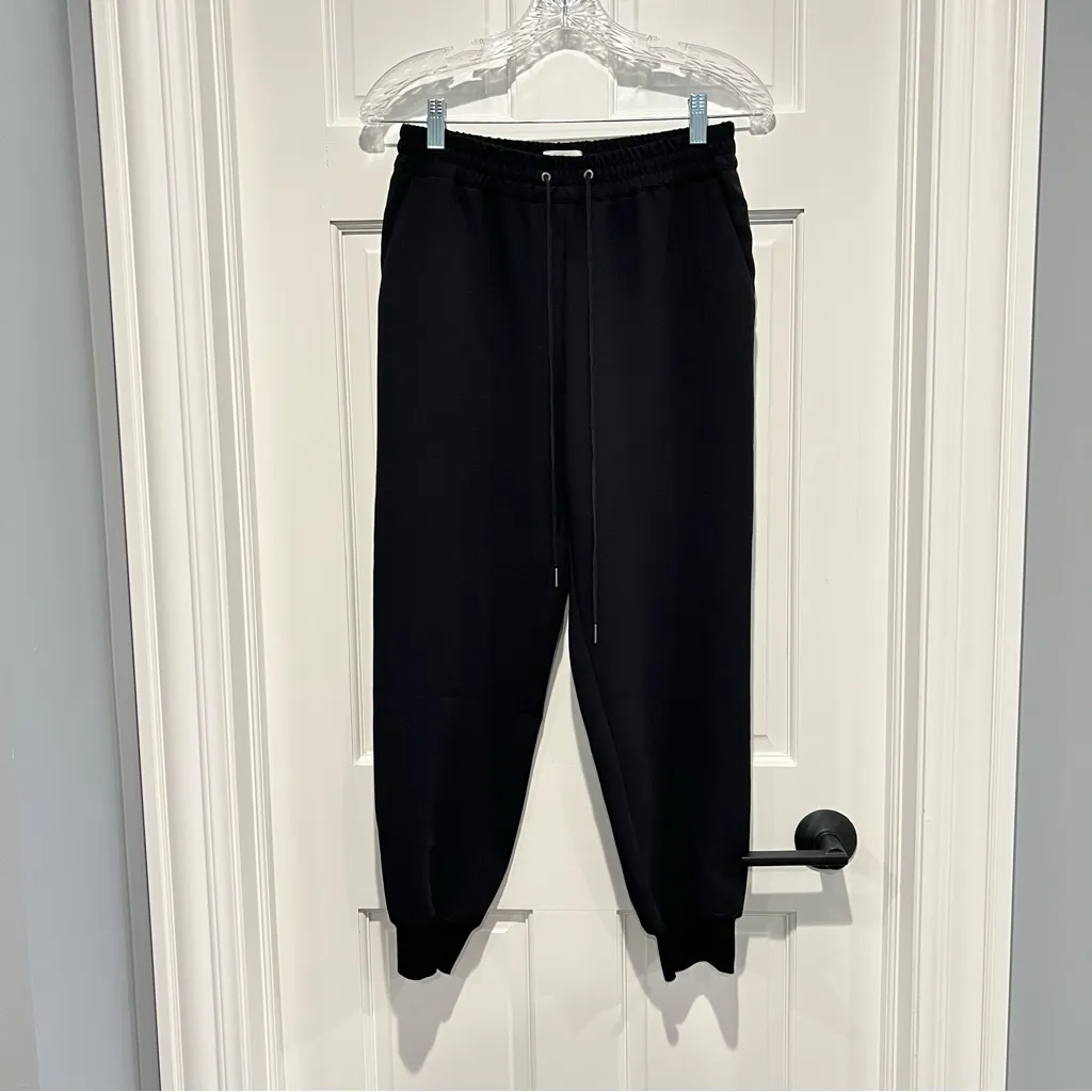 Wilfred Aritzia Buffon Crepe Jogger Pants Black Small Pull On Elastic Waist - Image 4