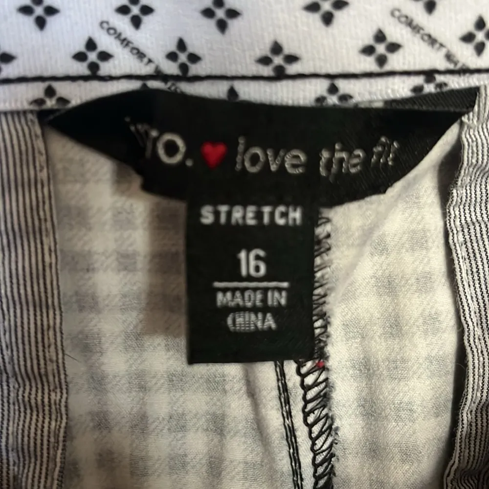 INTRO Love the Fit ROSE Womans Black White Checkered stretch Ankle Pants pockets Size 16 - Image 4