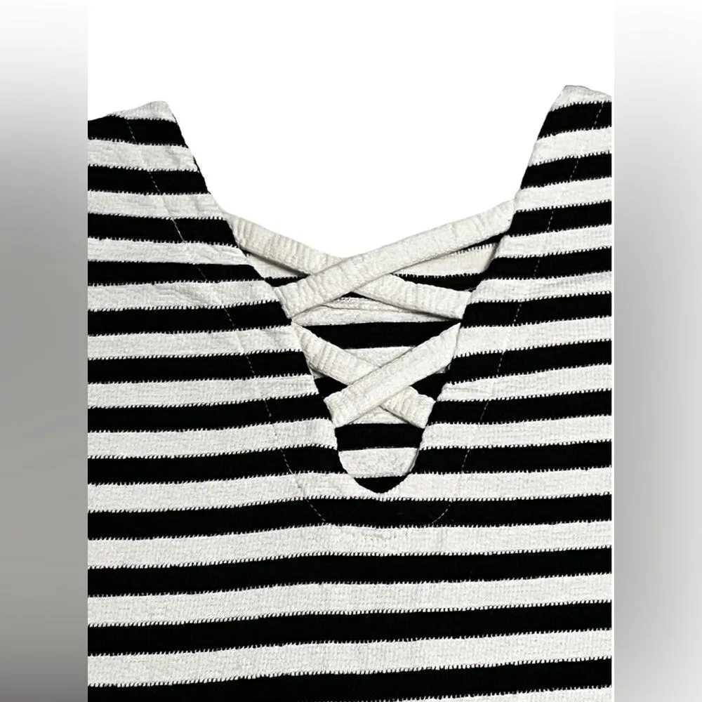 Jones of New York Women’s Striped Sweater Black/ White Size Medium‎ - Image 3