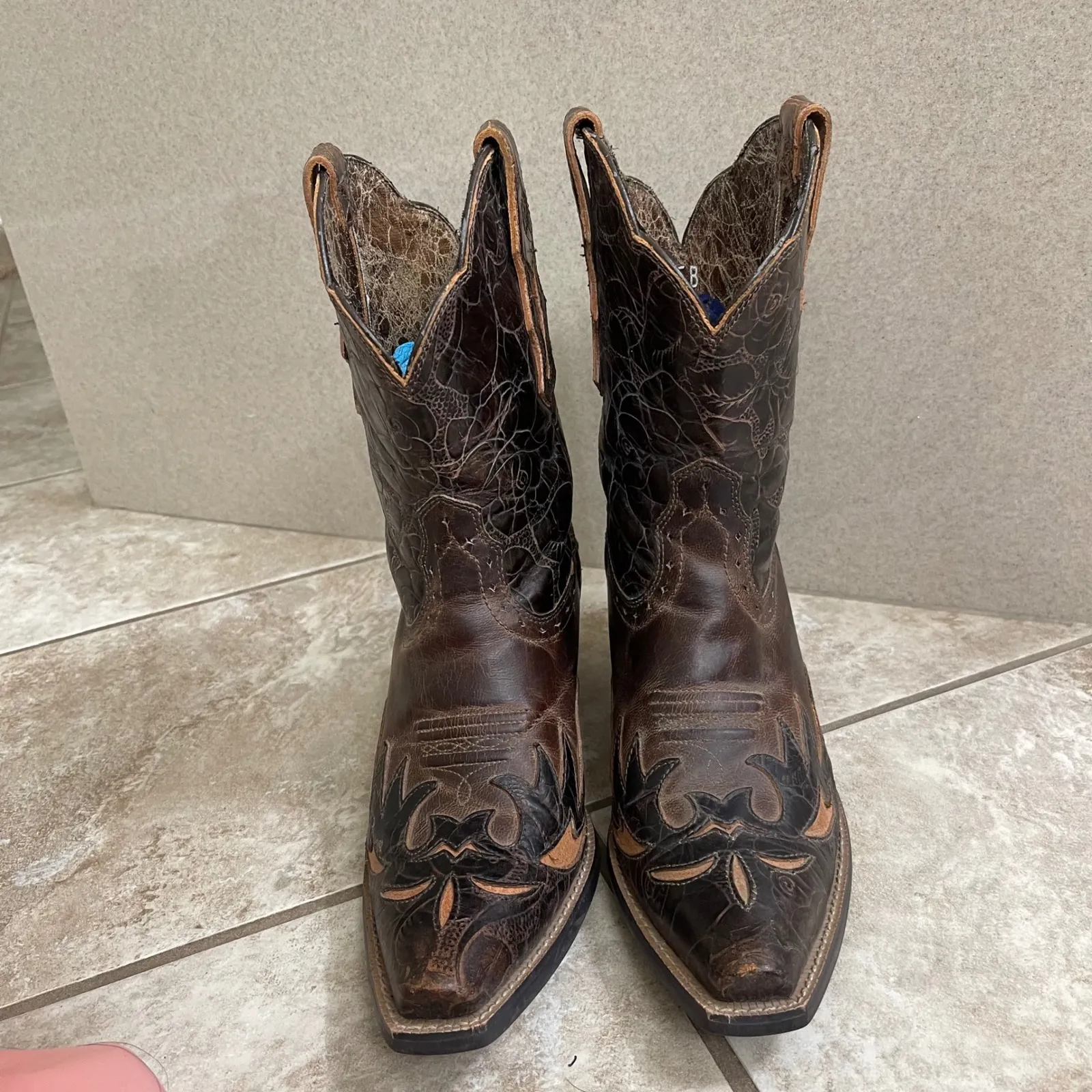 Ariat Style dahlia 0003780 Women's Brown Leather Cowboy Western Boots Size 9.5b - Image 2