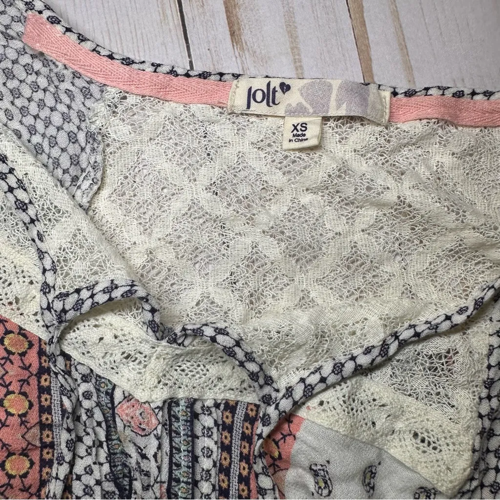 Jolt Navy and White Boho Blouse - Image 3