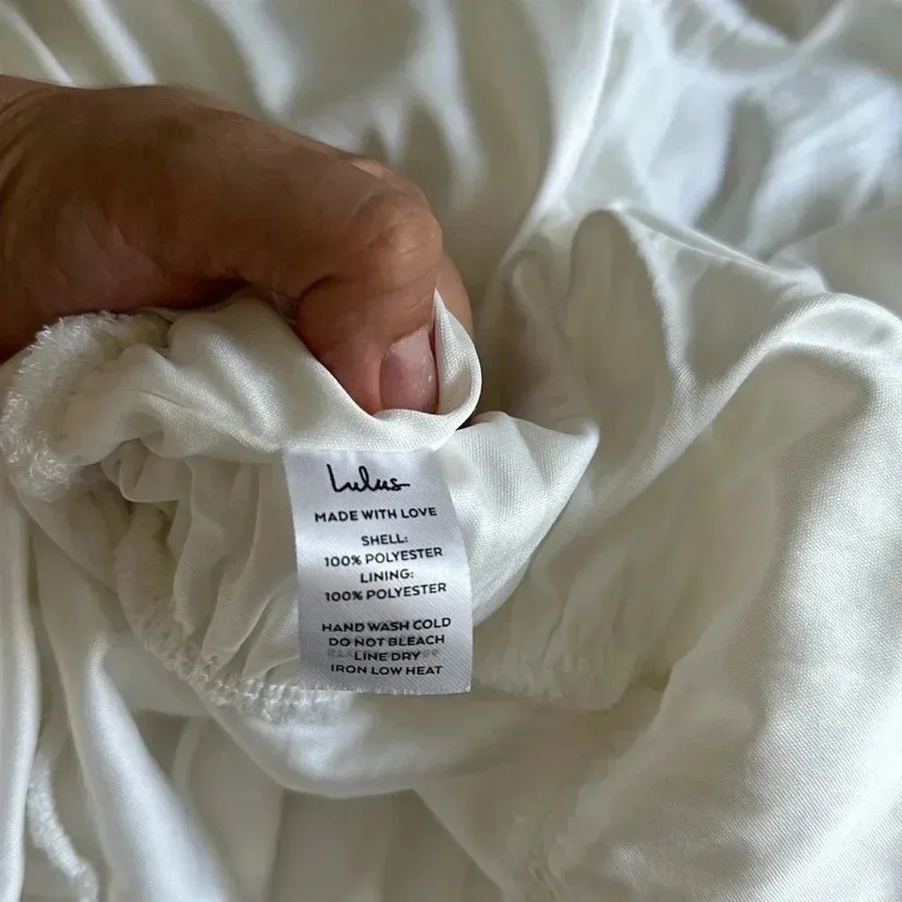 Lulu’s Sweetheart Summer White Cutout Tie-Strap Midi Dress Sz M - Image 12