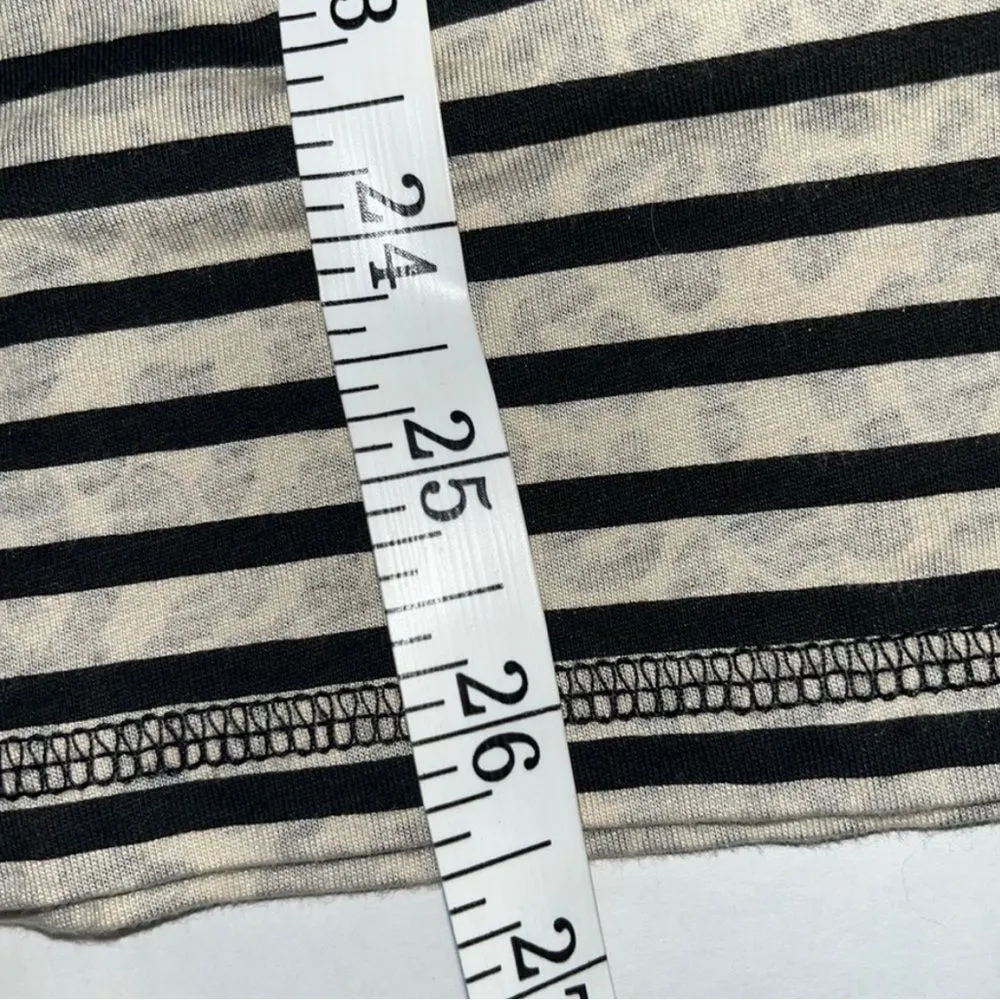 Cream Black Stripes Animal Print Shirt Petite Women’s XL - Image 12