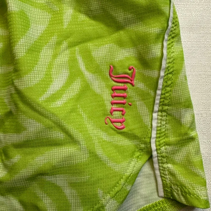Juicy Couture Y2K Sport Neon Green Zebra Print Mesh Shorts Women’s Medium Lined - Image 3