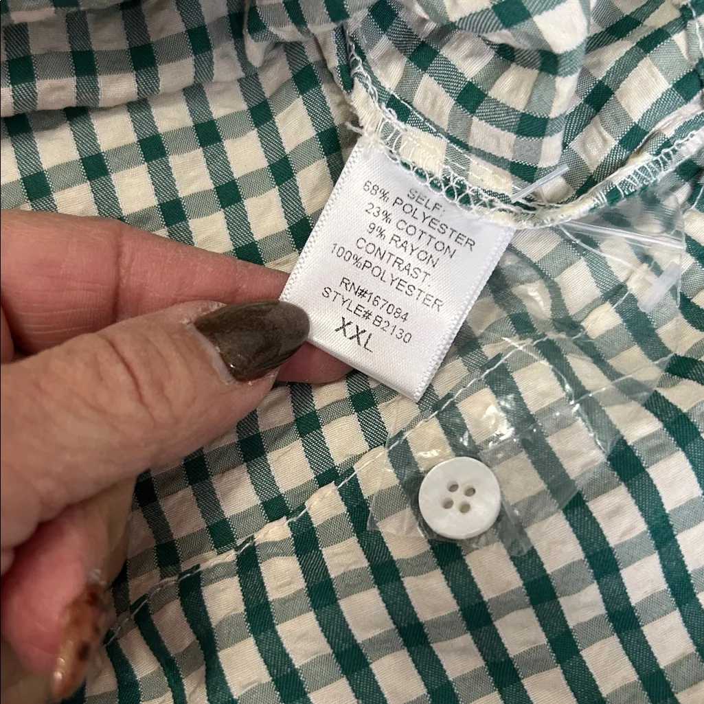 Tuckernuck Pomander Place Green Gingham Seersucker Cordelia Dress Size XXL - Image 9