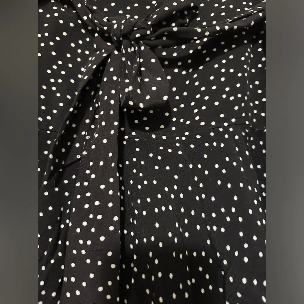 Zara Polka Dot Mini Skort Black and White tie belt size M - Image 2