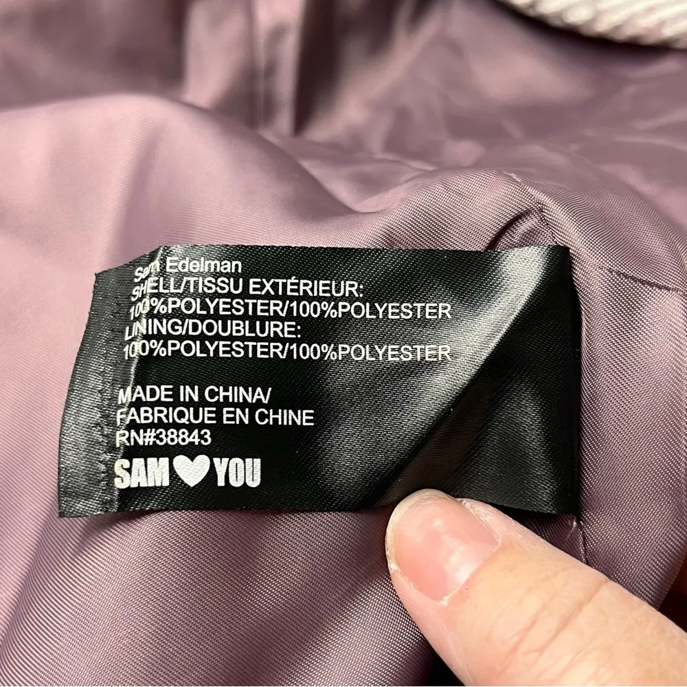 Sam Edelman Womens SZ Small Lilac Single Breasted Longline Coat Jacket Tweed NEW - Image 4