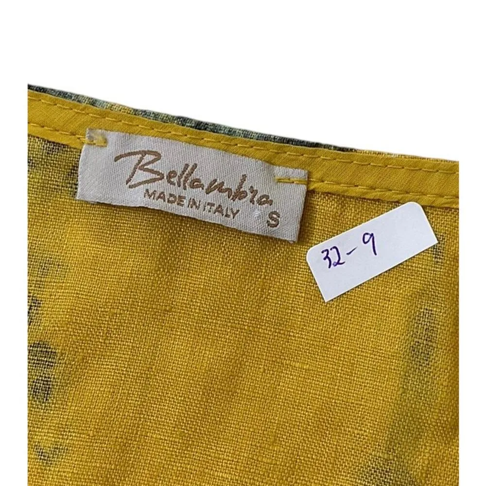 Bella Umbra Yellow Tie Dye Italy Linen Shirt Women Top Size Small | 32 - Image 4