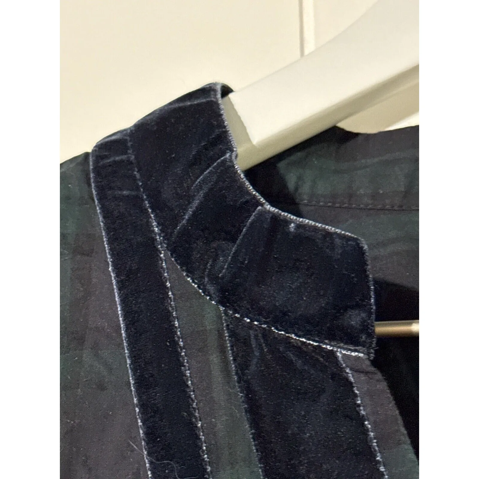 J.Crew Black Label Medium Plaid Velvet V - Image 7