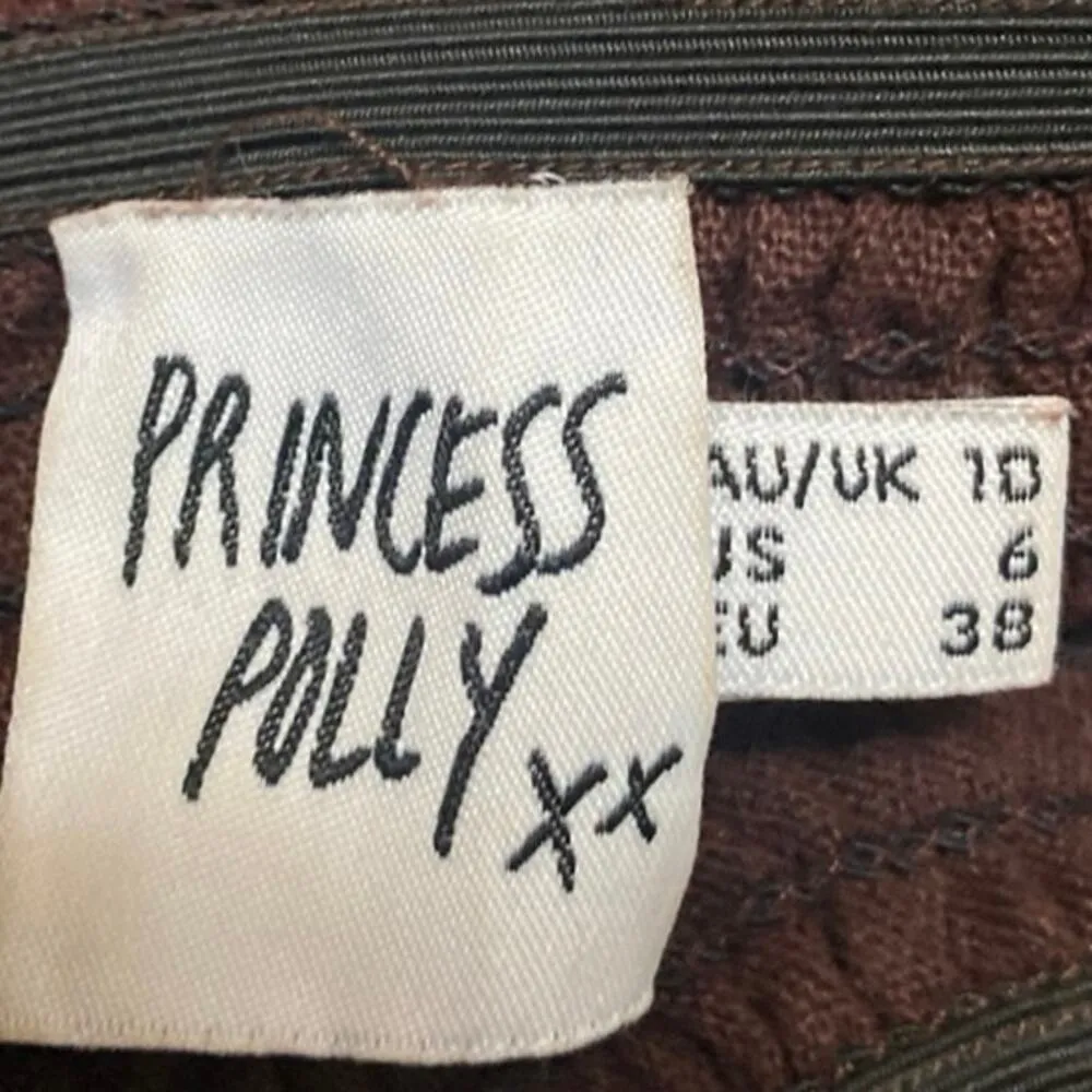 Princess Polly Brown Strapless Sleeveless Smocked Bandeau Tube Romper Shorts 6 - Image 3