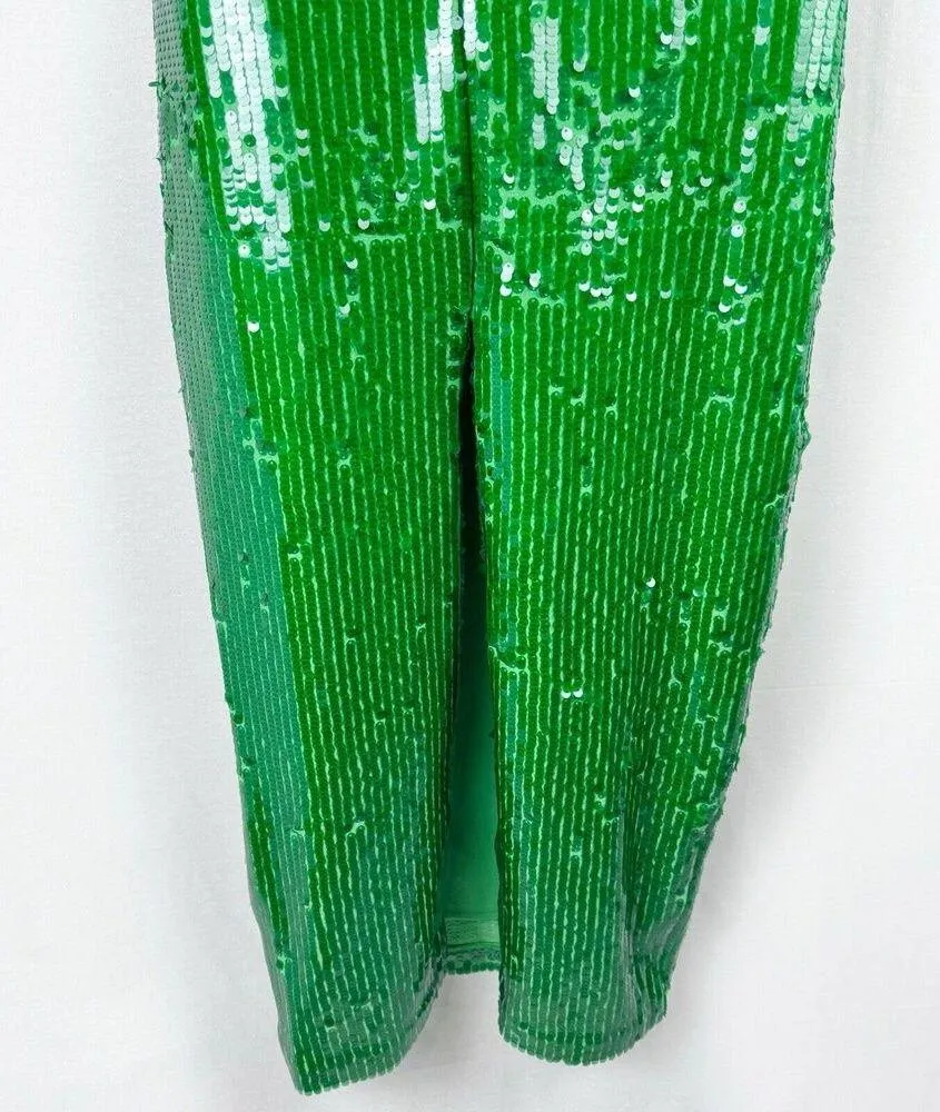 RONNY KOBO Alix Green Sequin Halter Midi Dress Open Back Small NWT - Image 8