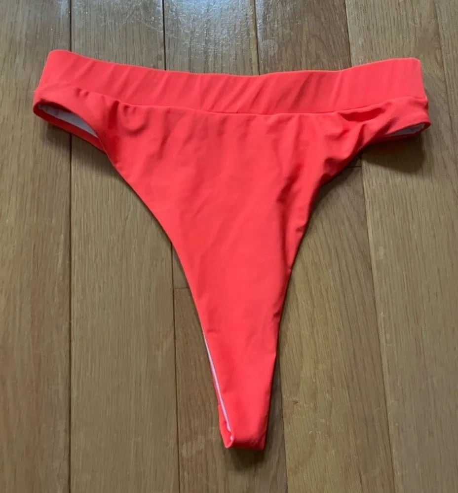High Waisted Coral Womens Bikini Set Size Large - Image 7