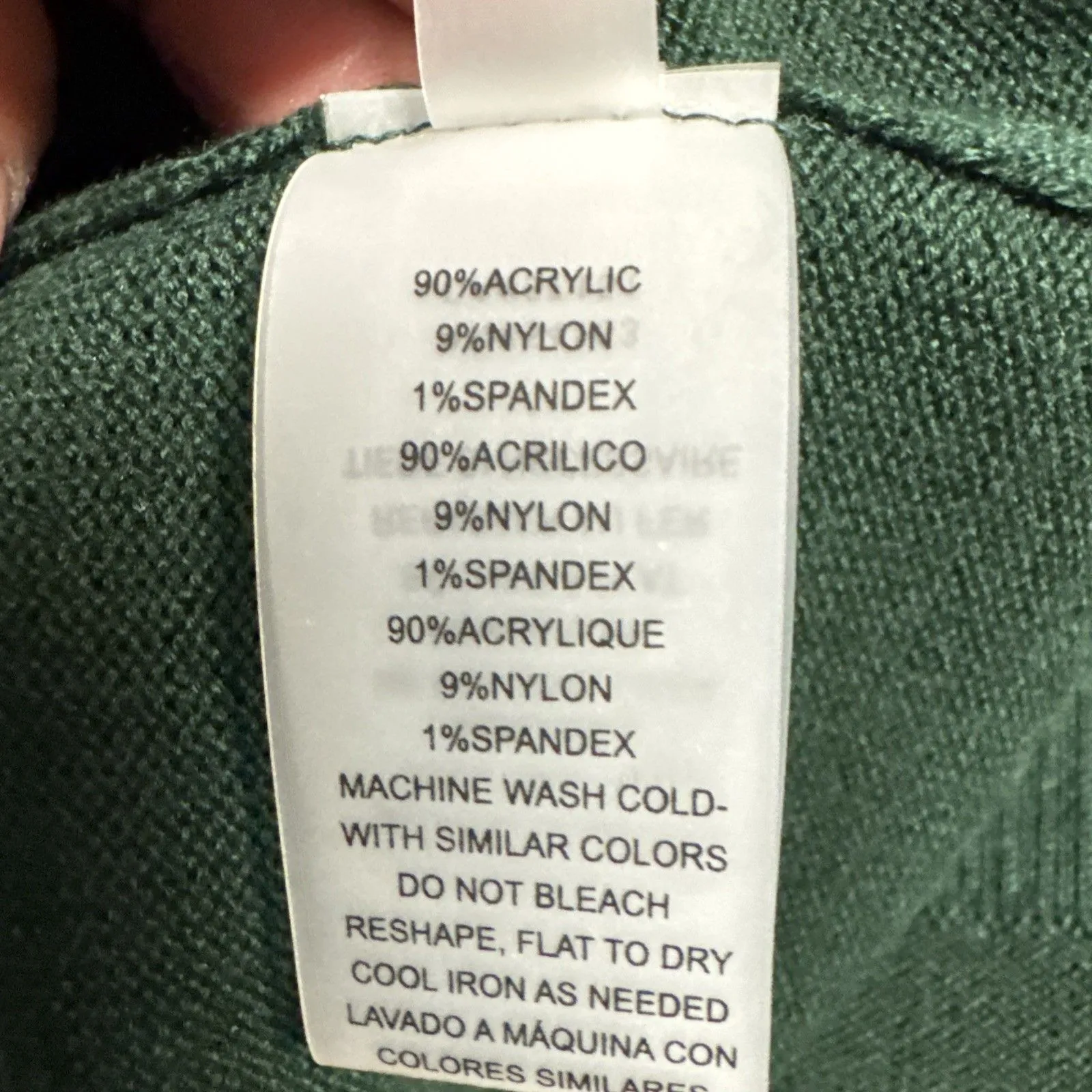 Vince Camuto Green Sweater Dress Balloon Sleeves Size L Stretch Knit Knee Long - Image 8