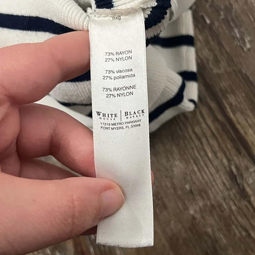 White House Black Market Striped Long Sleeved Sweater Top Size Small - Image 7