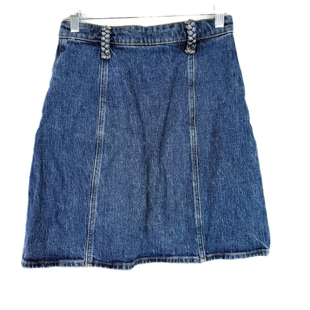 & Other Stories Denim Mini Skirt with Braided Detail Size 4 EUC - Image 5